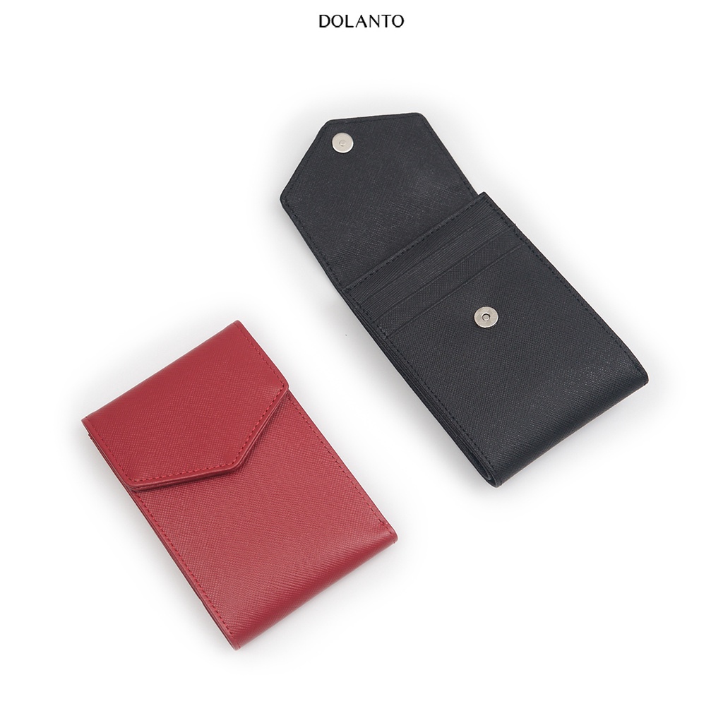 VÍ ĐỰNG THẺ MINI NAM NỮ Cardholder  MAIL Vân Saffiano Cao Cấp Nhập Khẩu Chống Thấm Nước Thương Hiệu DOLANTO