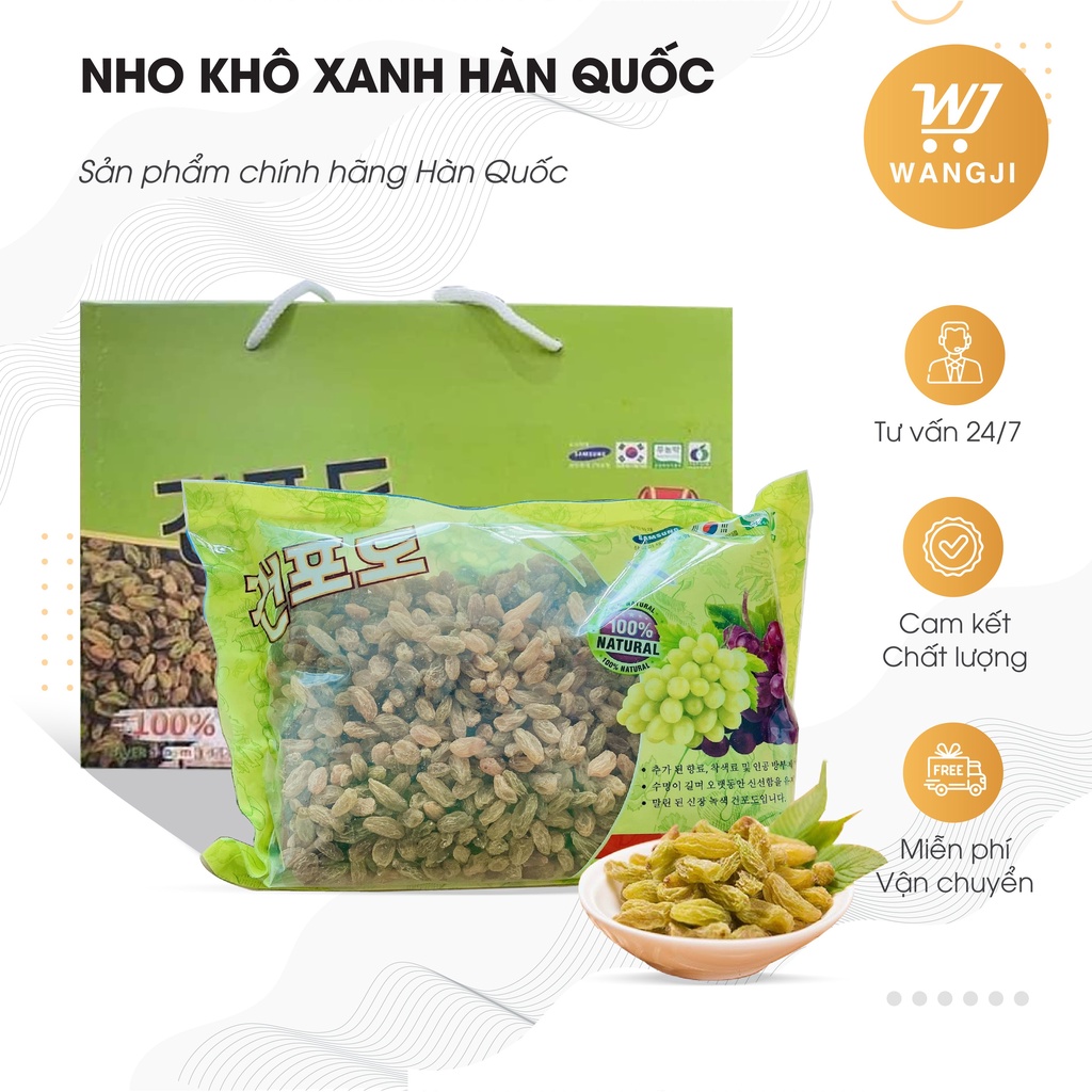 Nho khô mix 3 vị nho Hàn Quốc hộp 1kg - Wangji
