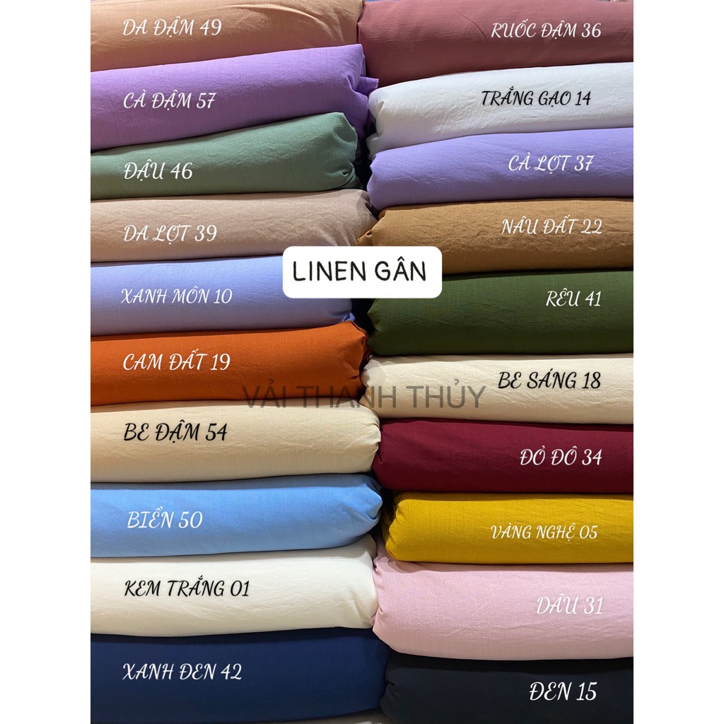 VẢI LINEN GÂN - VẢI CÔNG SỞ- DÒNG VẢI CAO CẤP ( bảng màu 3 ) Vải Thanh Thủy