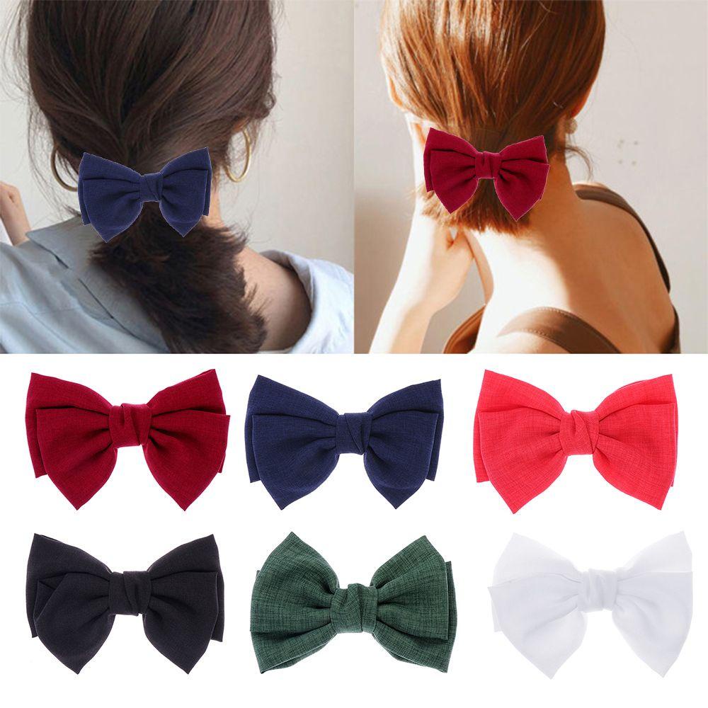 Kẹp Tóc Nơ Lớn Bằng Vải Hàn Quốc MIHAN1