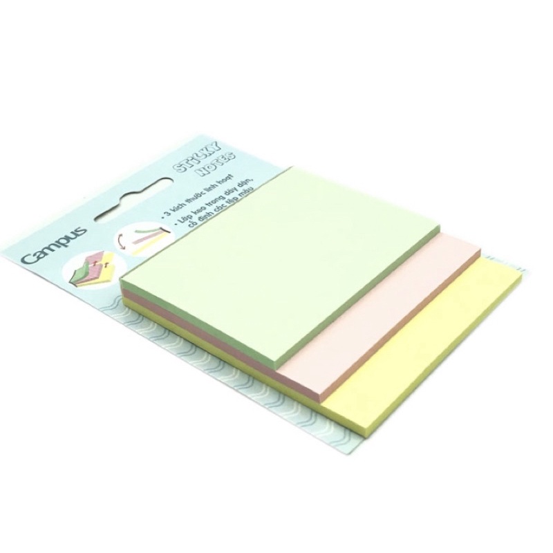 Giấy Ghi Nhớ Campus, ghi chú SN-3L-90 3 kích thước giấy linh hoạt , Sticky Note Campus