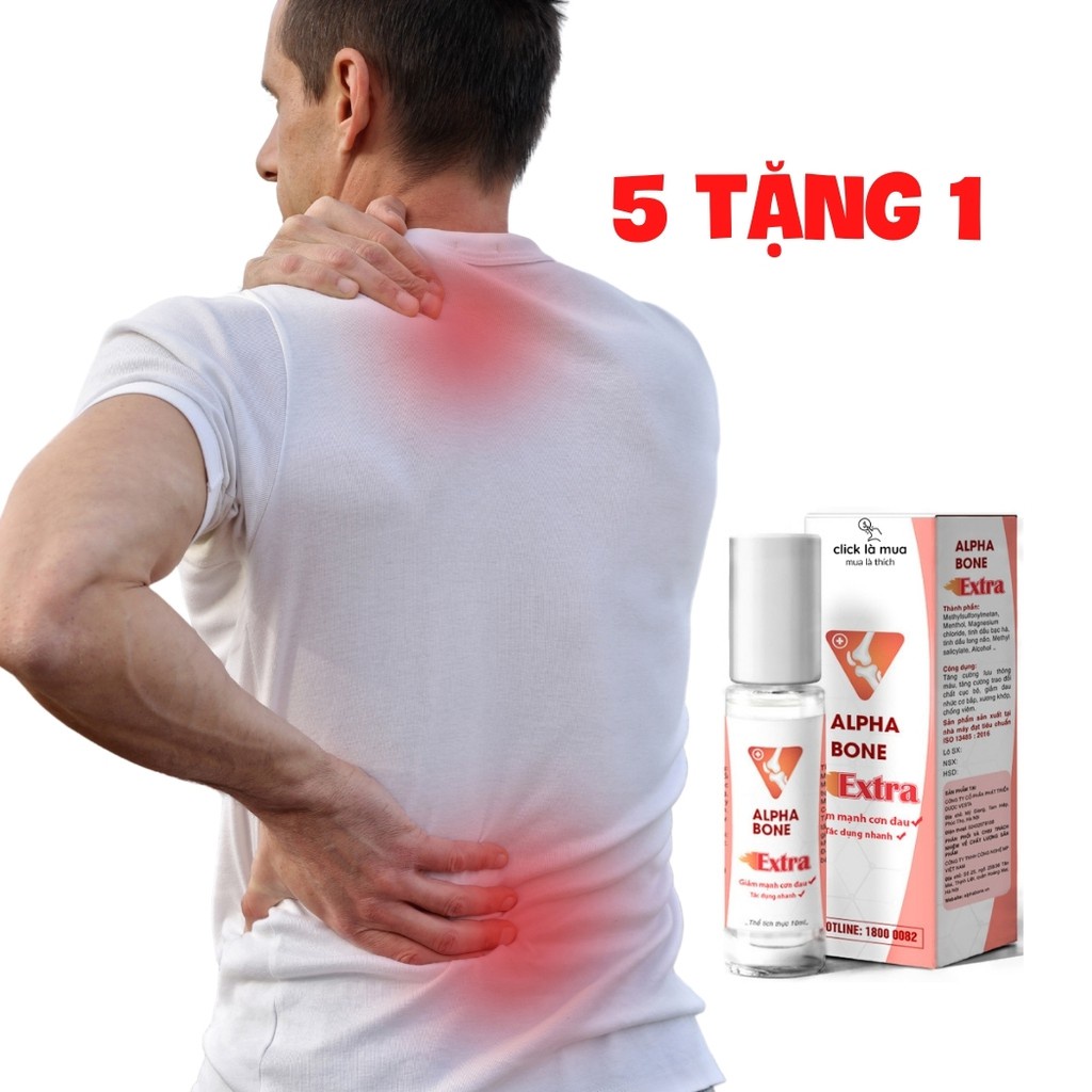 Dầu xoa bóp xương khớp Alphabone Extra tăng cường lưu thông máu, dầu lăn massage cổ vai gáy, thoát vị đĩa đệm