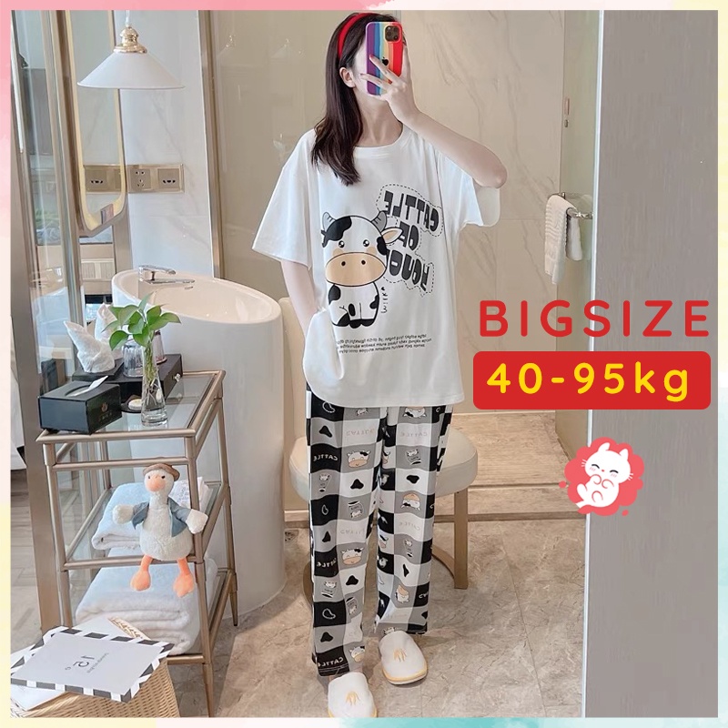 Đồ ngủ nữ Bigsize bộ mặc nhà cotton họa tiết dễ thương BL03