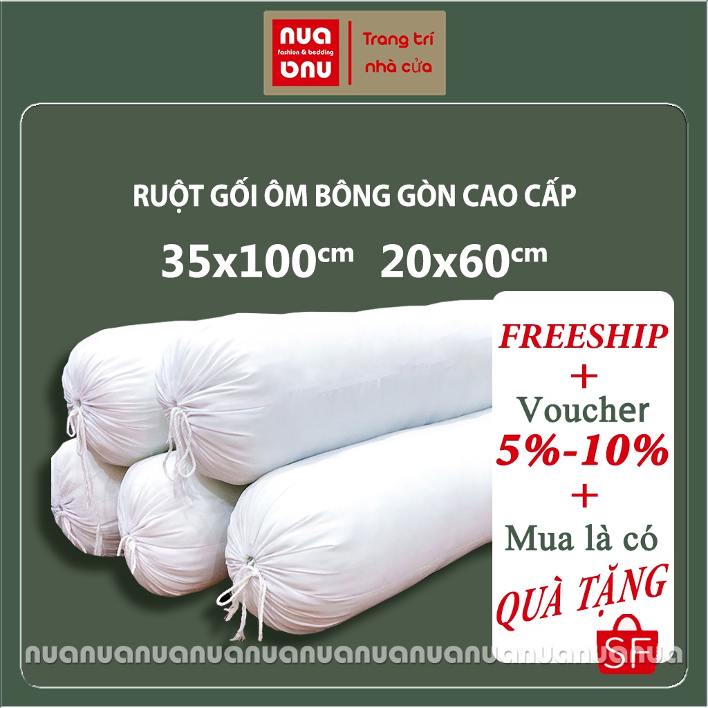 Ruột gối ôm có dây rút vỏ trắng ruột gối ôm cho bé 20x60cm ruột gối ôm người lớn 35x100cm bông gòn cao cấp