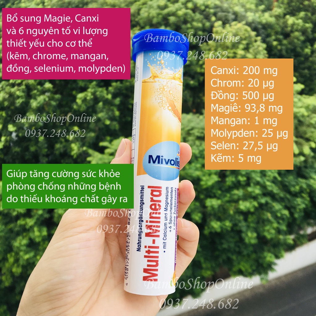 Viên Sủi Mivolis Vitamin C và các vị khác - Hàng nội địa Đức