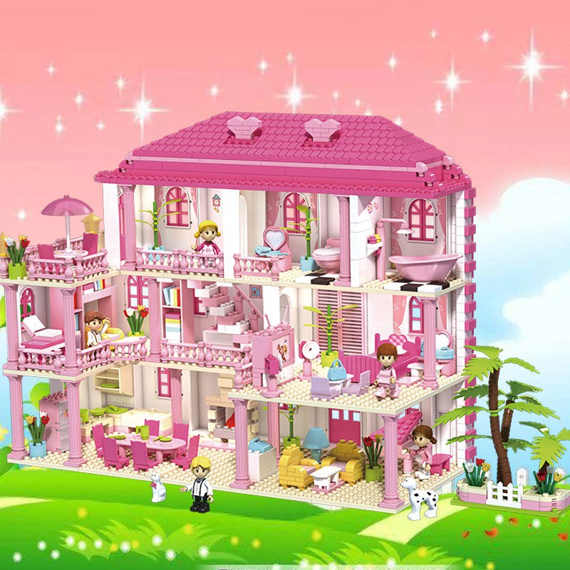 Tương thích với bộ lắp ráp khối xây dựng Lego biệt thự cô gái công chúa giấc mơ lâu đài ngôi nhà Xếp hình đồ chơi Lego