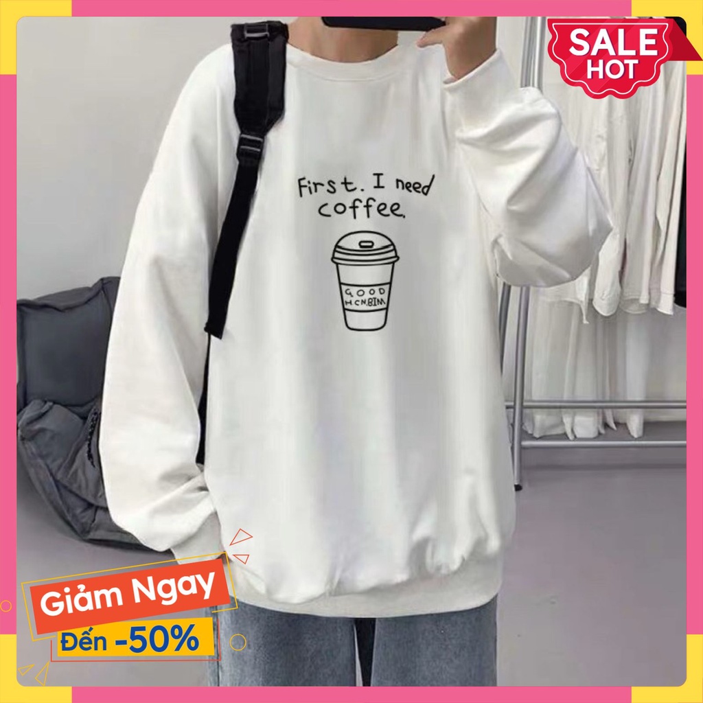 Áo hoodie nam nữ Coffee Xumitop, Áo sweater nỉ dáng rộng chất đẹp