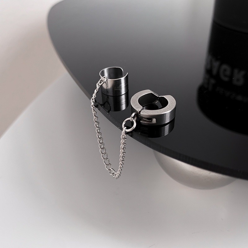 1 Khuyên Kẹp Tai Dây Xích Bằng Thép Titan Không Xỏ Lỗ Phong Cách Punk Cá Tính