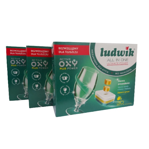 HSD T3.2024 - Viên rửa chén bát Ludwik all in one cho máy rửa chén bát - 90 viên, đánh bay các vết bẩn cứng đầu