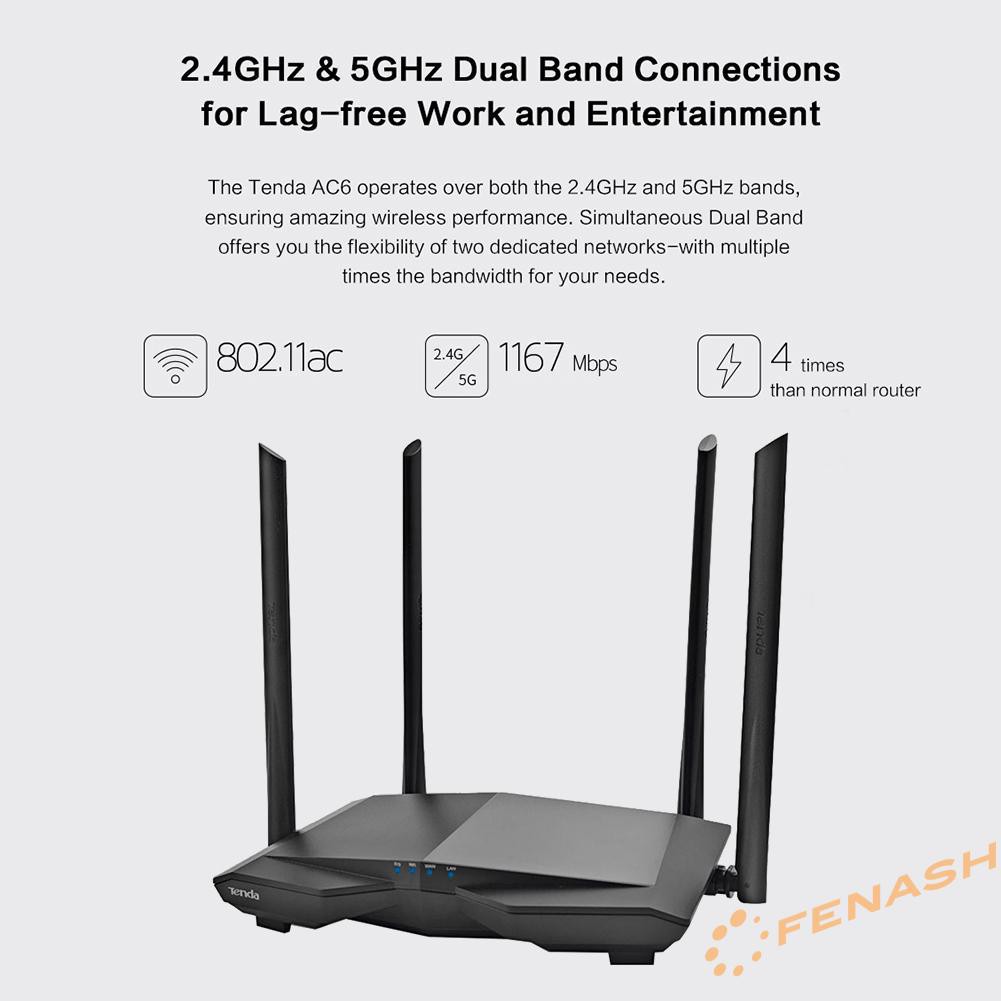 Bộ Định Tuyến Wifi Không Dây Tenda Ac6 1200mbps | BigBuy360 - bigbuy360.vn