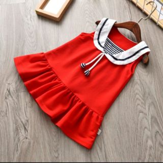 Áo váy 3 lỗ thủy thủ bé gái