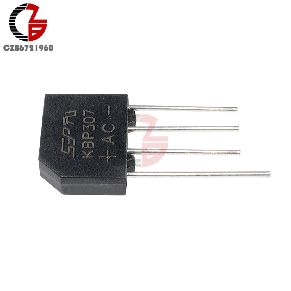 Bộ 10 cầu chỉnh lưu dạng dẹp KBP307 3A/700V IC