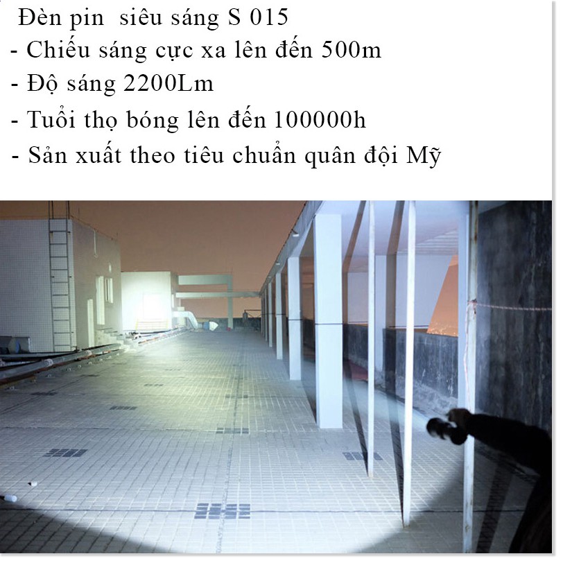 Đèn Pin Police LYS015 ✔️Chính hãng✔️ Chiếu xa 600m, Chống nước, Pin Cực Bền +Tặng sạc, hộp đựng.