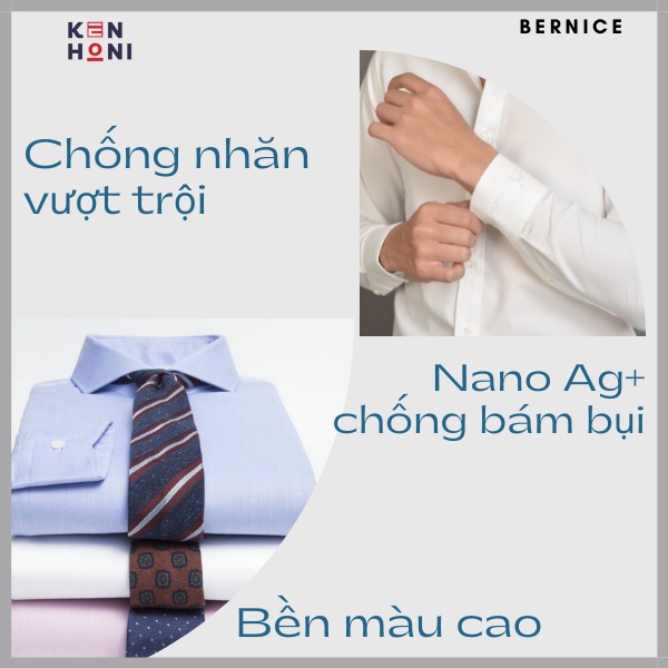 [Mã INCU50 giảm 50K đơn 250K] Áo Sơ Mi Nam Dài Tay Màu Đen Công Sở Form Hàn Không Nhăn KenHoni Bernice | BigBuy360 - bigbuy360.vn