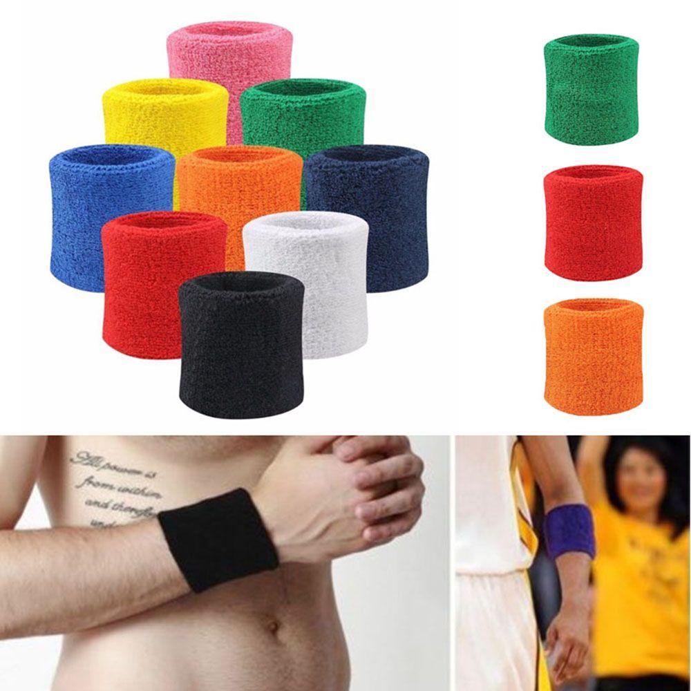 Set 2 Băng Quấn Bảo Vệ Cổ Tay Thấm Hút Mồ Hôi Khi Chơi Bóng Rổ / Chạy Bộ