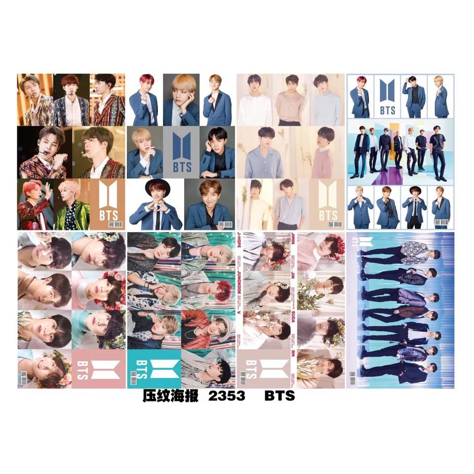 (2group) Poster BTs love yourself poster jungkook poster V Poster wanna one 8 tấm