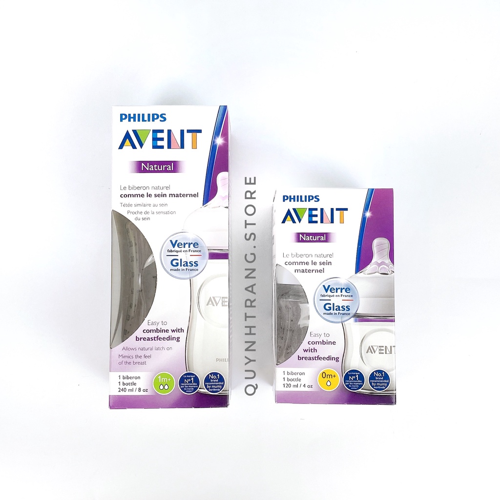 Bình sữa thủy tinh Avent Natutal 120ml / 240ml