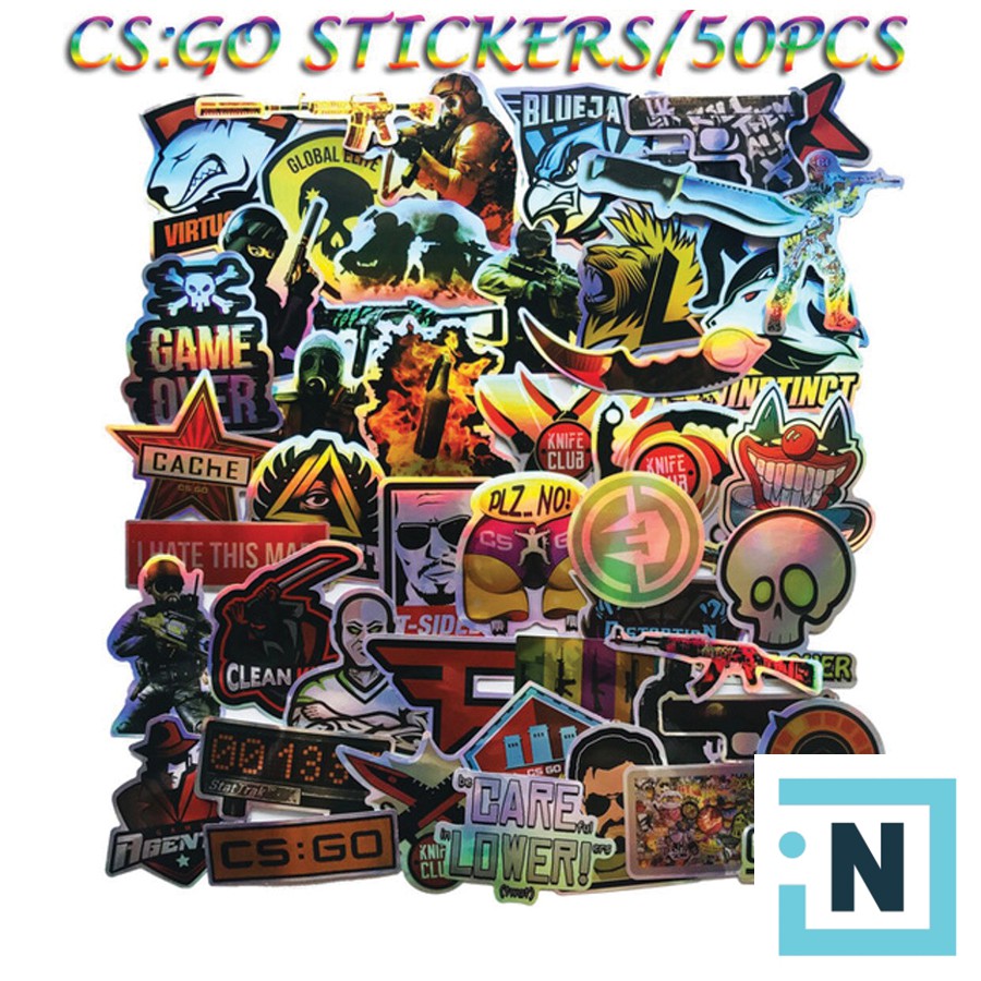 Set 50 Sticker Dán CS:GO Dạ Quang PVC | Dán Điện Thoại | Dán Laptop | Dán Mũ Bảo Hiểm | Dán Vali
