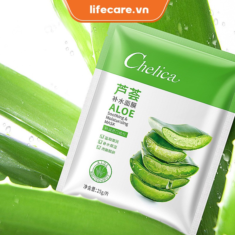 Chelica Aloe Vera Mặt nạ dưỡng ẩm Invisible Mặt nạ dưỡng ẩm Hyaluronic Acid Mỹ phẩm Chăm sóc da dưỡng ẩm tự nhiên Mặt nạ dưỡng ẩm tự nhiên