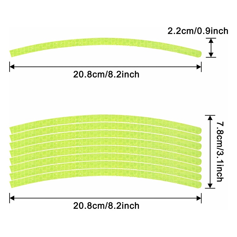 1 Miếng Dán Phản Quang Trang Trí Vành Xe Đạp 20*0.8cm