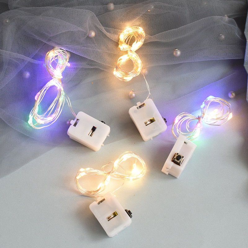Đèn led trang trí phòng mô phỏng đom đóm kèm sẵn pin 1m/2m