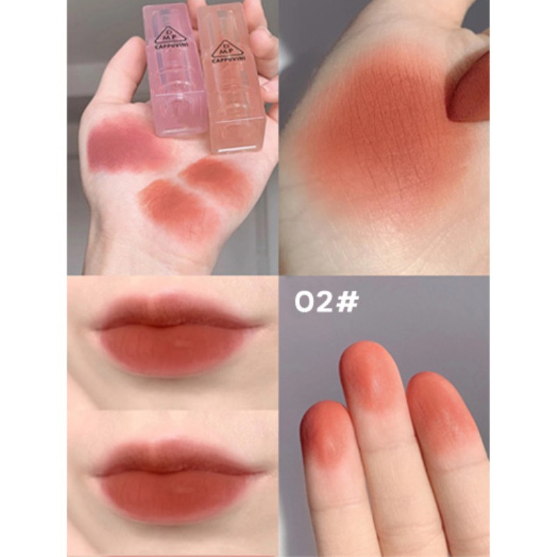 ⏩ Moisturizing lipstick dark red orange rose cream long lasting waterproof strawberry cherry velvet matte lipstick AC318 【Luun】