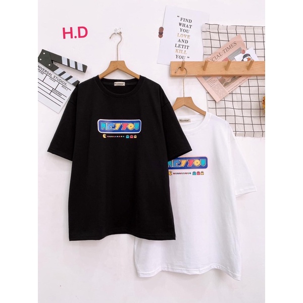 Áo thun Hey YouTay Lỡ Dáng Rộng Oversize Kute chất cotton mềm mịnPhong cách Thể thao