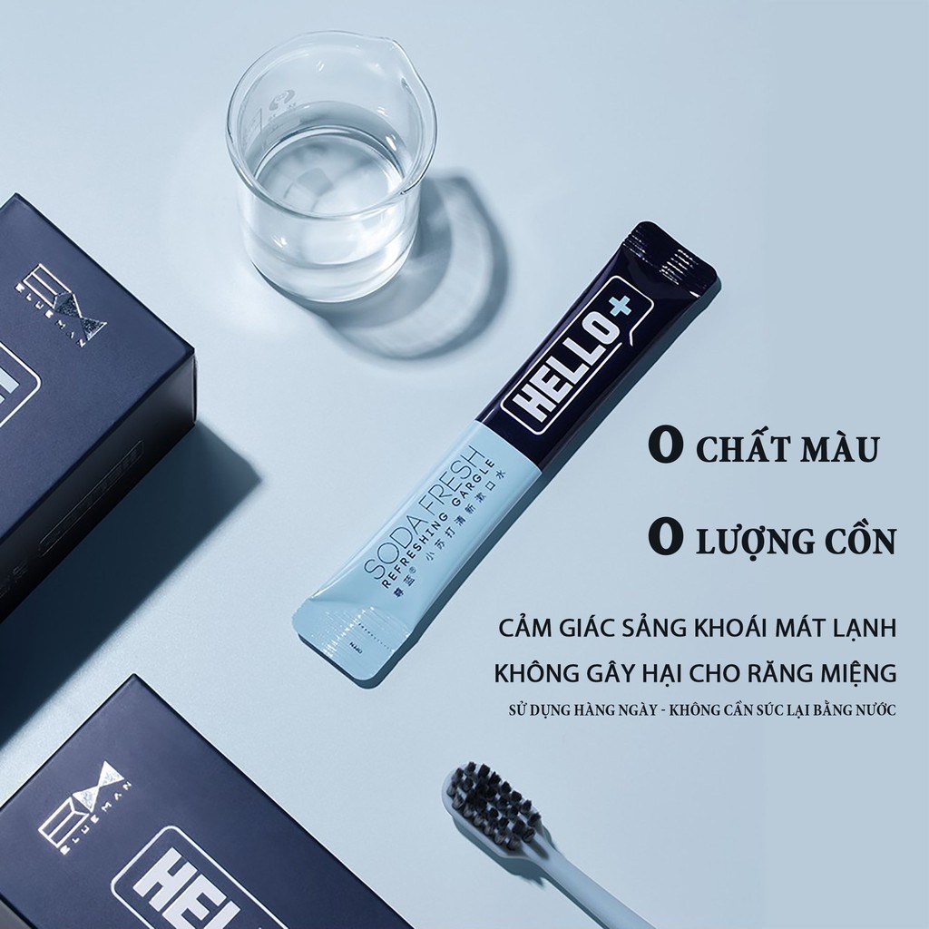 Nước Súc Miệng BLUEMAN Ngừa Sâu Răng Hương Thơm Mát Lạnh 12g x 20Gói