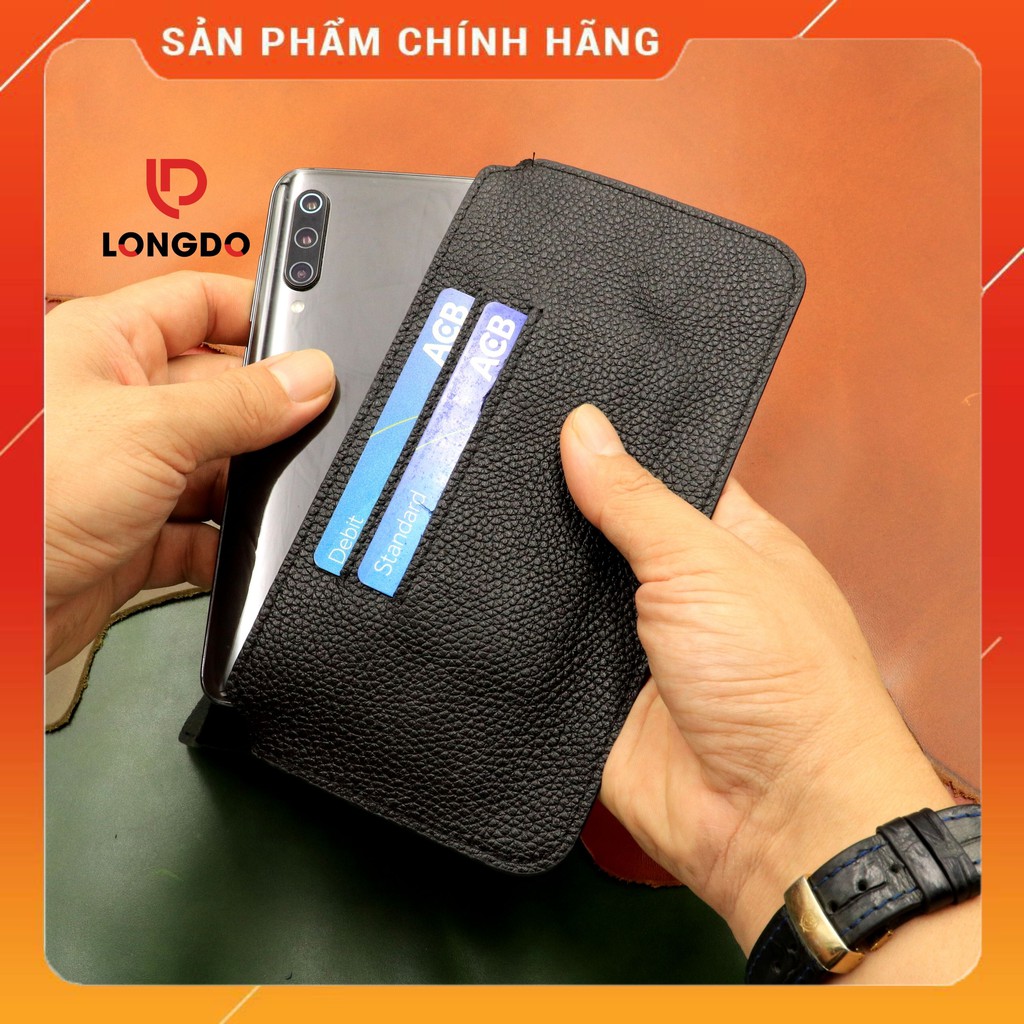 Ví Nữ Cao Cấp - Cam Kết 100% Da Bò Thật - Màu Đen Thương Hiệu Longdo Leather - BNM02