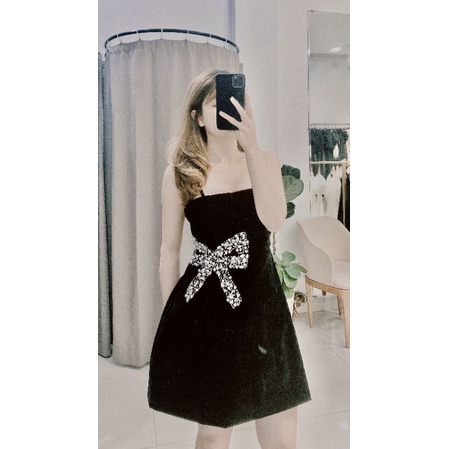 Đầm dự tiệc 2 dây đính đá cao cấp Nnali Dress