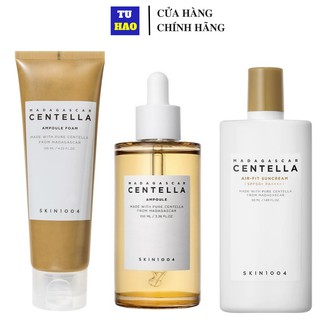 Bộ 3 Sản Phẩm Chiết Xuất Rau Má Giảm Mụn, Phục Hồi Da Skin1004 Madagascar Centella (Rửa mặt + Serum + Chống Nắng)