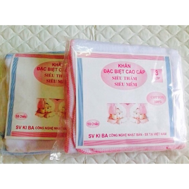 Khăn sữa Kiba 2 lớp, 3 lớp 