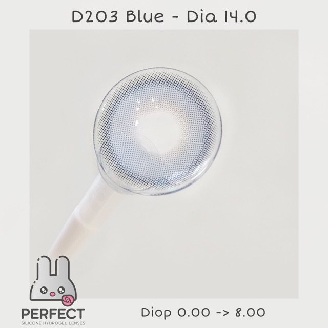 Link 2 (Giá 1 Chiếc) 14.0 (0.00 -> 8.00) Lens D203 Blue - Kính Áp Tròng