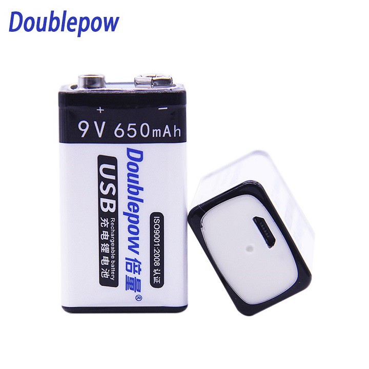 Pin Sạc Cổng Micro USB Doublepow 9V 6F22 650mAh