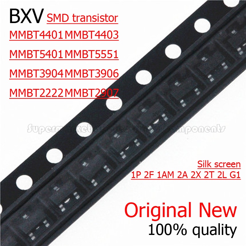 Set 100 Linh Kiện Bán Dẫn Mmbt222A MMBT2907A MMBT3904 MMBT3906 MMBT4401 MMBT4403 MMBT5401 5551 1P 2F 1AM 2A 2X 2T 2L1 SMD