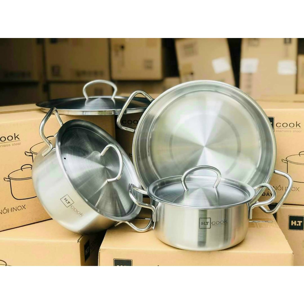 BỘ 3 NỒI HT COOK, inox 430 cao cấp