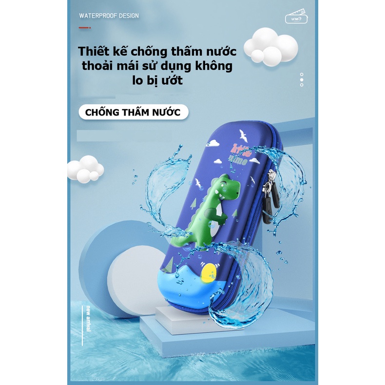 Hộp Bút Họa Tiết In Nổi 3D Sinh Động, Siêu Nhẹ, Chống Thấm Nước, dành cho bé trai và bé gái - NKHB03