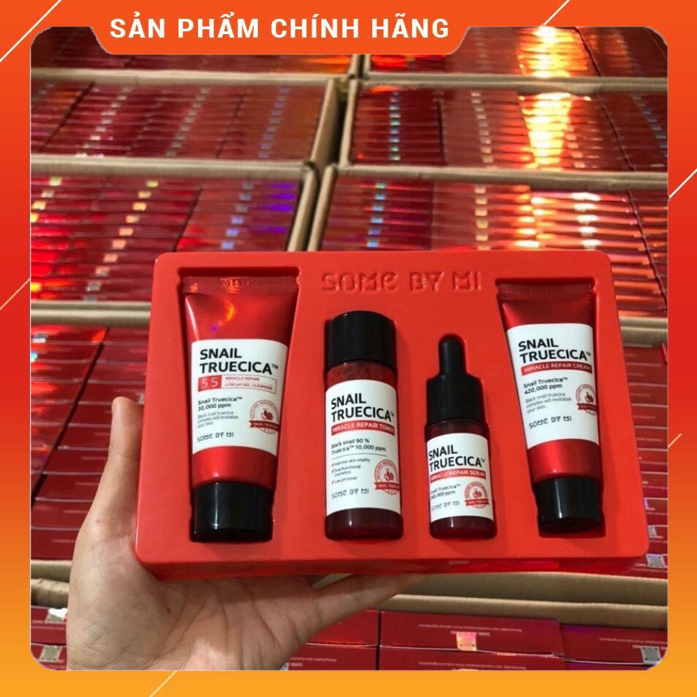 ( SNAIL) Set 4 món Some By mi Snail Truecica Miracle Repair Starter Kit Mĩ Phẩm Gía Sỉ 89