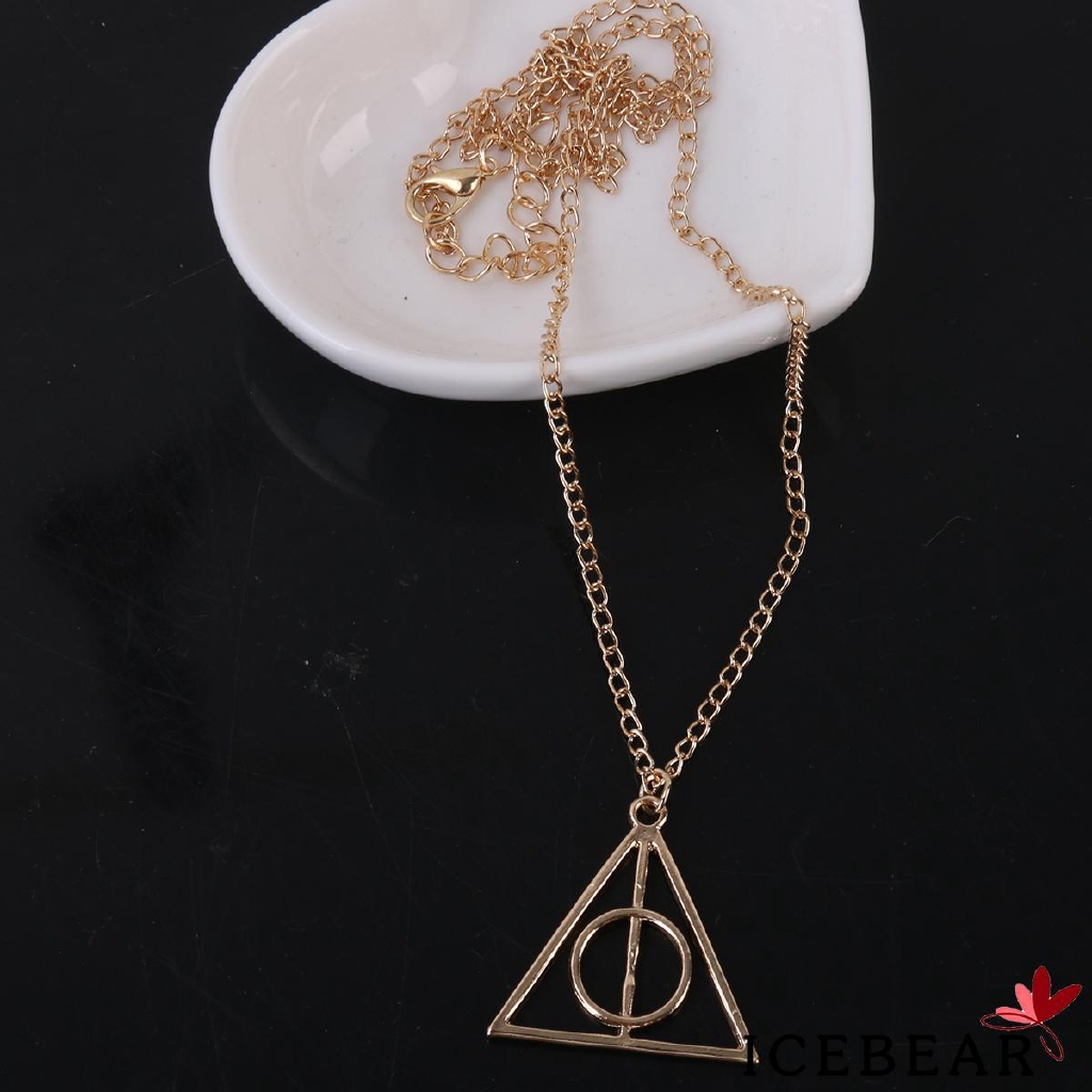 Dây chuyền mặt tam giác mạ vàng phong cách Harry Potter