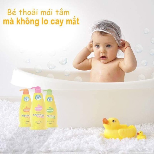 Sữa Tắm Gội 2in1 không cay mắt Bé  - Wesser