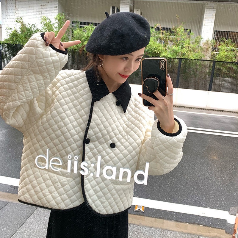 Áo khoác nữ tay dài họa tiết caro thời trang