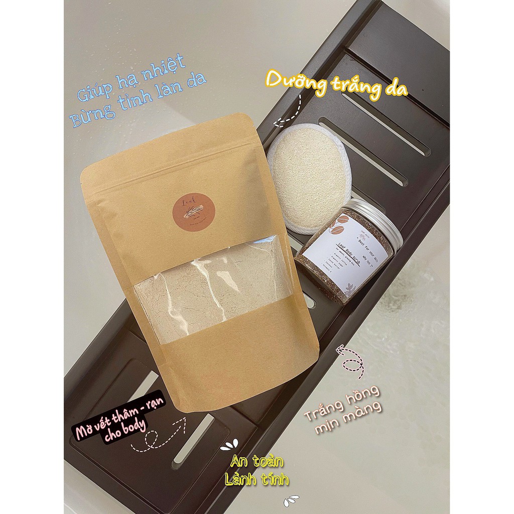 BỘT TẮM TRẮNG DA - SẢN PHẨM HANDMADE - THUẦN CHAY 100% THỰC VẬT