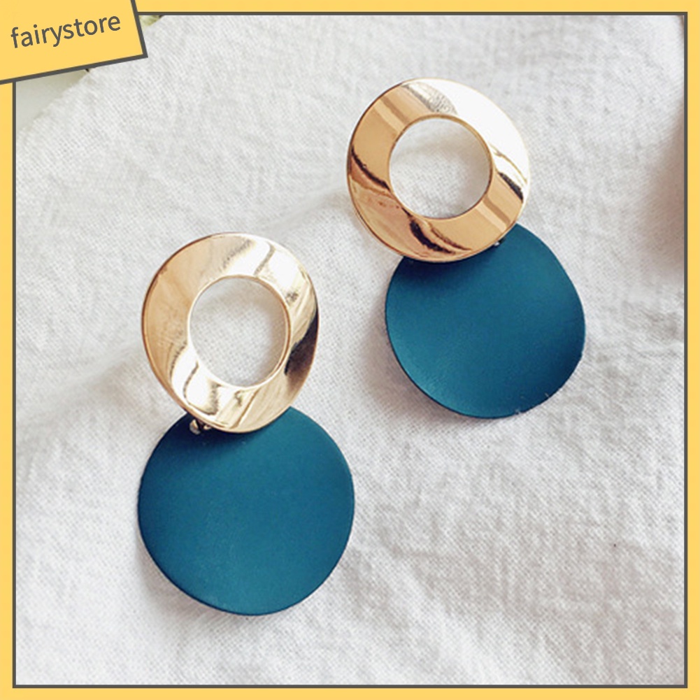 Khuyên tai hợp kim dáng tròn thời trang cho nữ