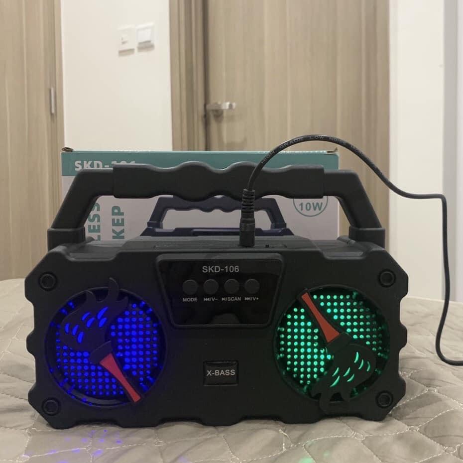 LOA NGHE NHẠC BLUETOOTH TÍCH ĐIỆN SIÊU TIỆN DỤNG - MÃ SKD 106
