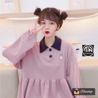 Váy babydoll thỏ thêu