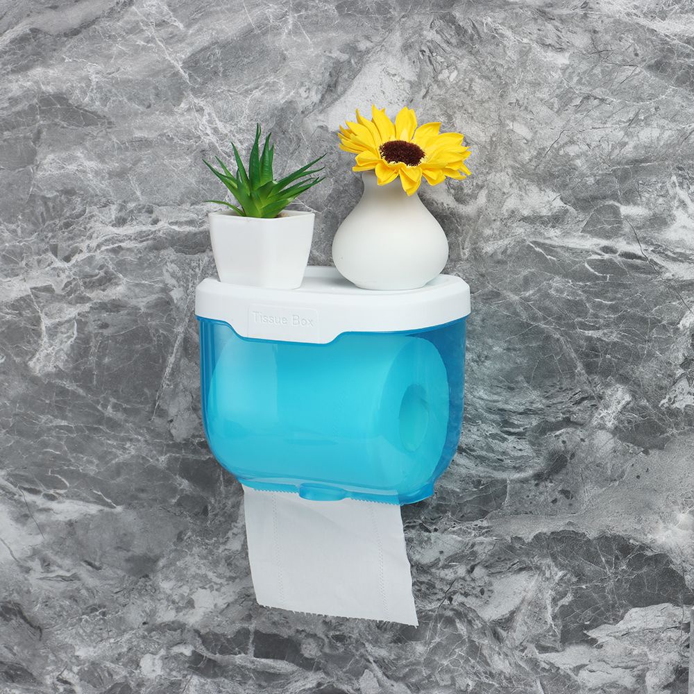 Hộp đựng khăn giấy từ nhựa trong suốt gắn tường nhà tắm/ nhà vệ sinh nhiều màu chống nước hiện đại đa năng