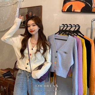【Cocory】 Áo khoác len cardigan dáng rộng thời trang cho nữ