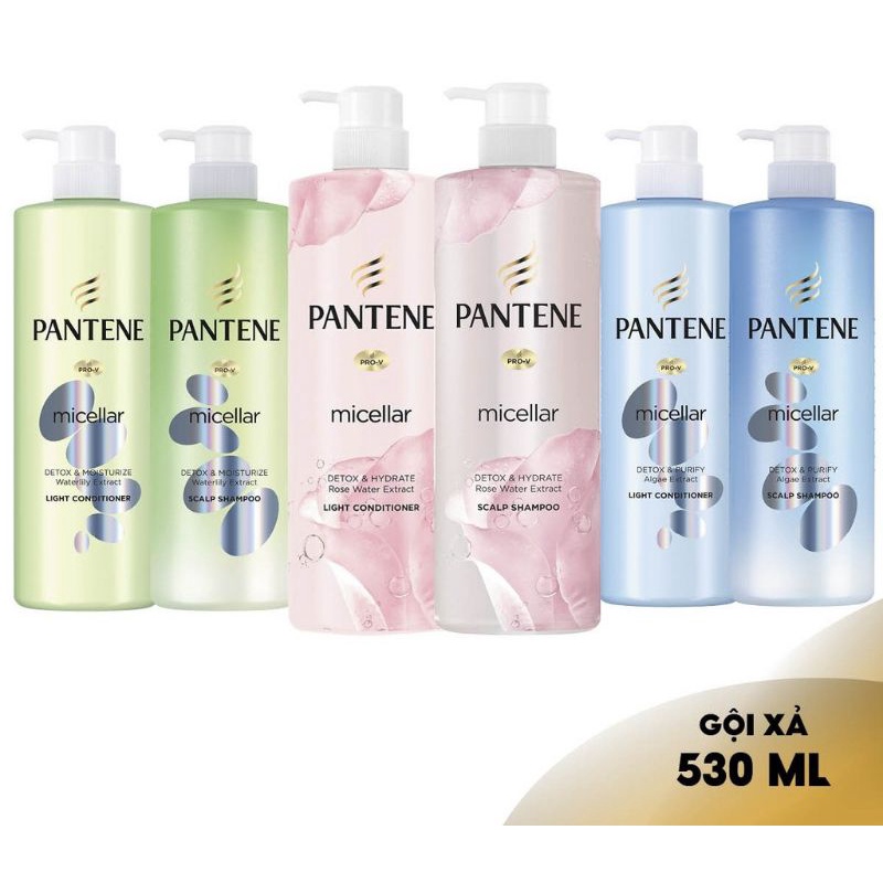 CHÍNH HÃNG (530ml) Bộ dầu gội xả Pantene Micellar làm sạch sâu 530ml CÁC LOẠI