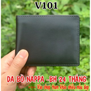 Ví nam da bò Nappa cao cấp V101-Da thật-BH 24tháng-Full hộp (CÓ VIDEO)