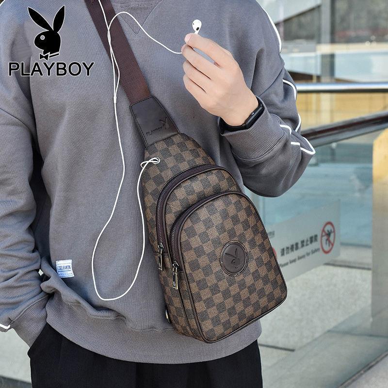 Túi Đeo Chéo Playboy Đa Năng Phong Cách Đường Phố Hàn Quốc Cá Tính Cho Nam
